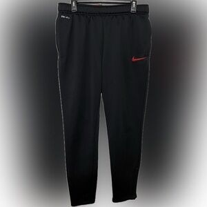 Nike Men’s Black Dri-Fit Sweatpants with Red Swoosh